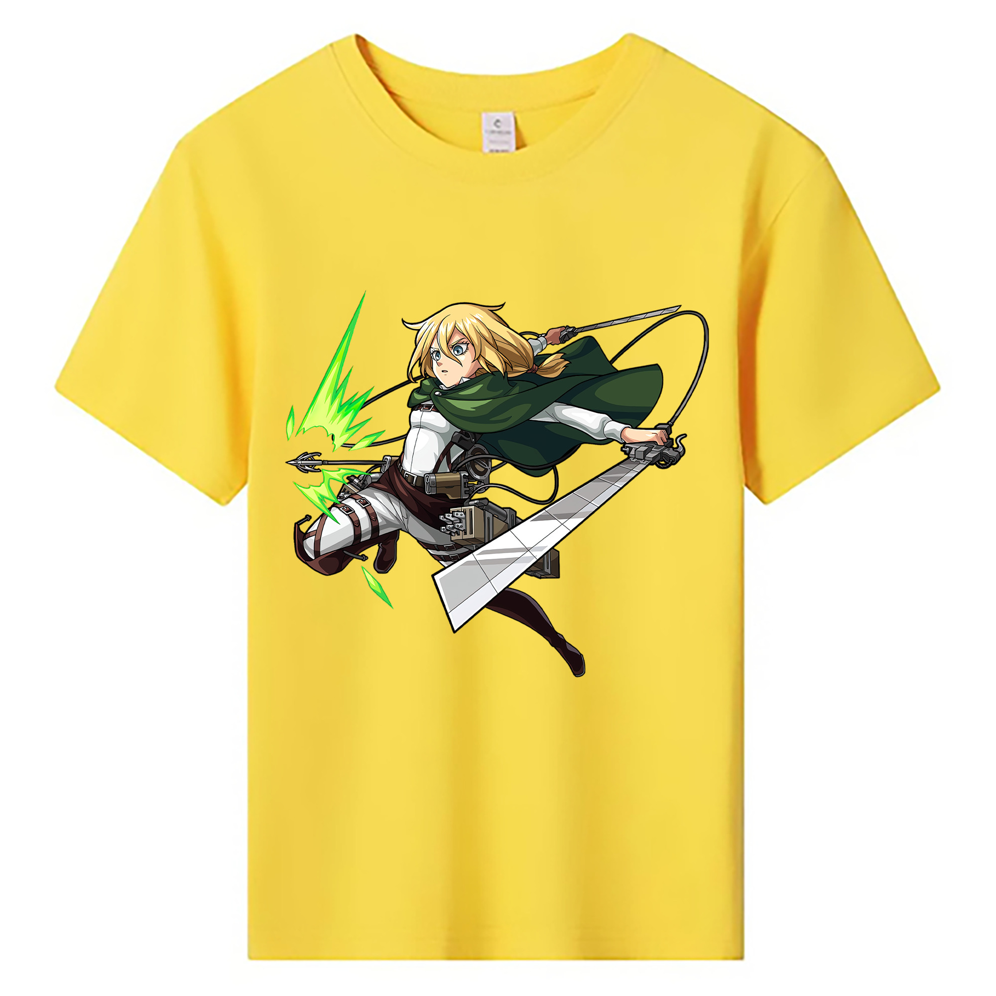 （画像用） 進撃の巨人 クリスタ·レンズ Attack on Titan Christa Lenz 綿100％キッズTシャツ（フロントプリント）