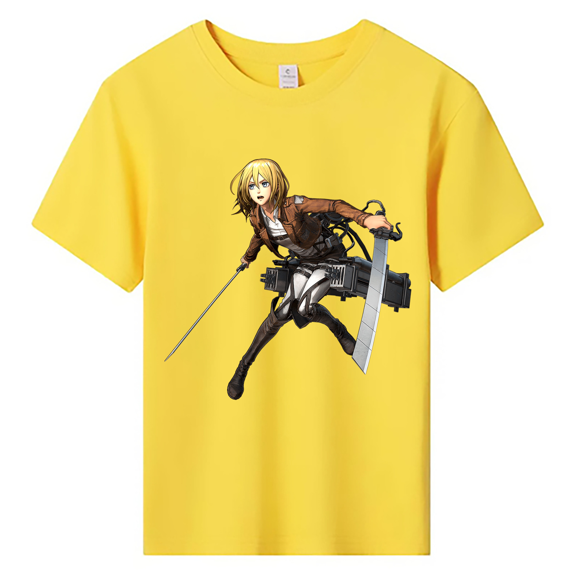 （画像用） 進撃の巨人 クリスタ·レンズ Attack on Titan Christa Lenz 綿100％キッズTシャツ（フロントプリント）
