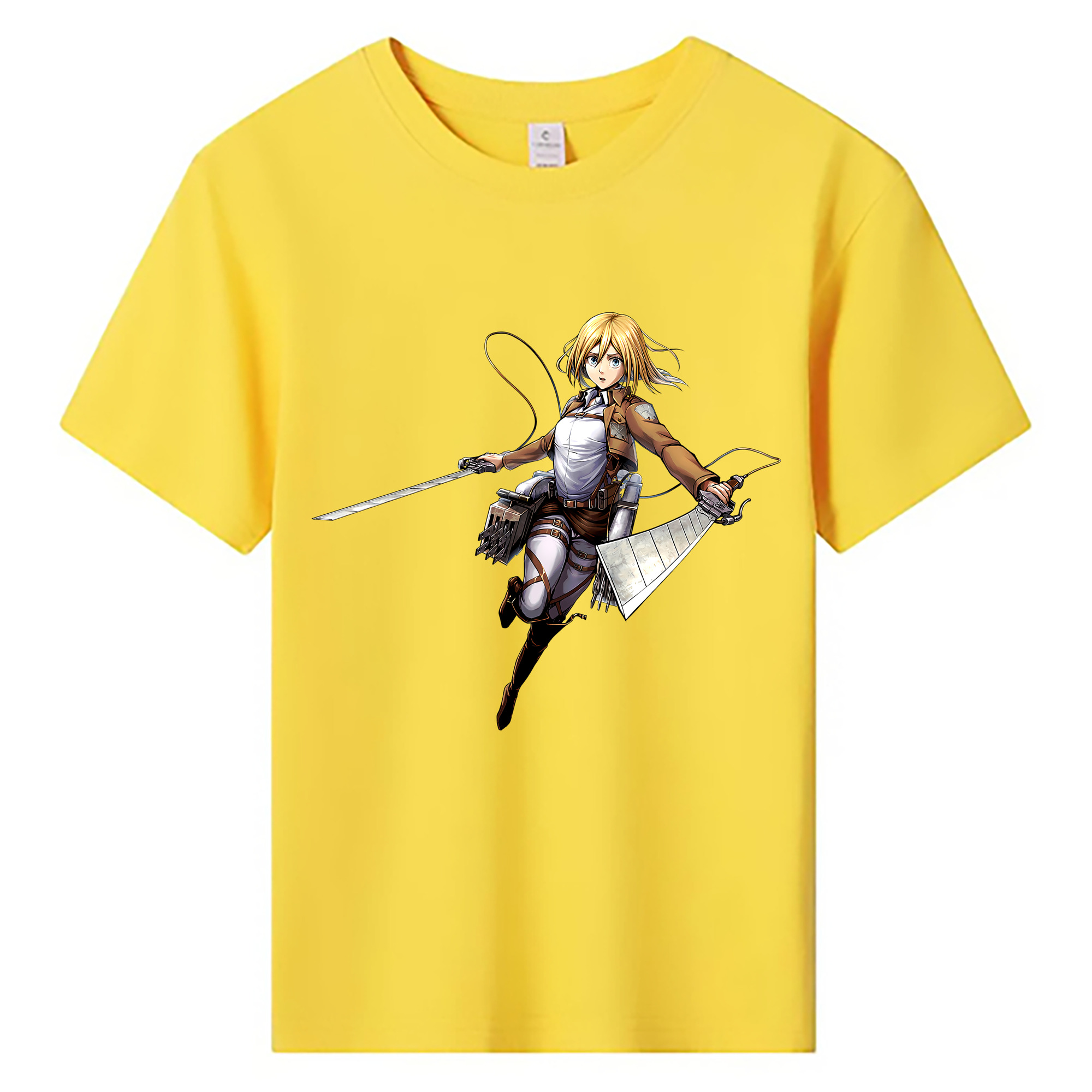 （画像用） 進撃の巨人 クリスタ·レンズ Attack on Titan Christa Lenz 綿100％キッズTシャツ（フロントプリント）