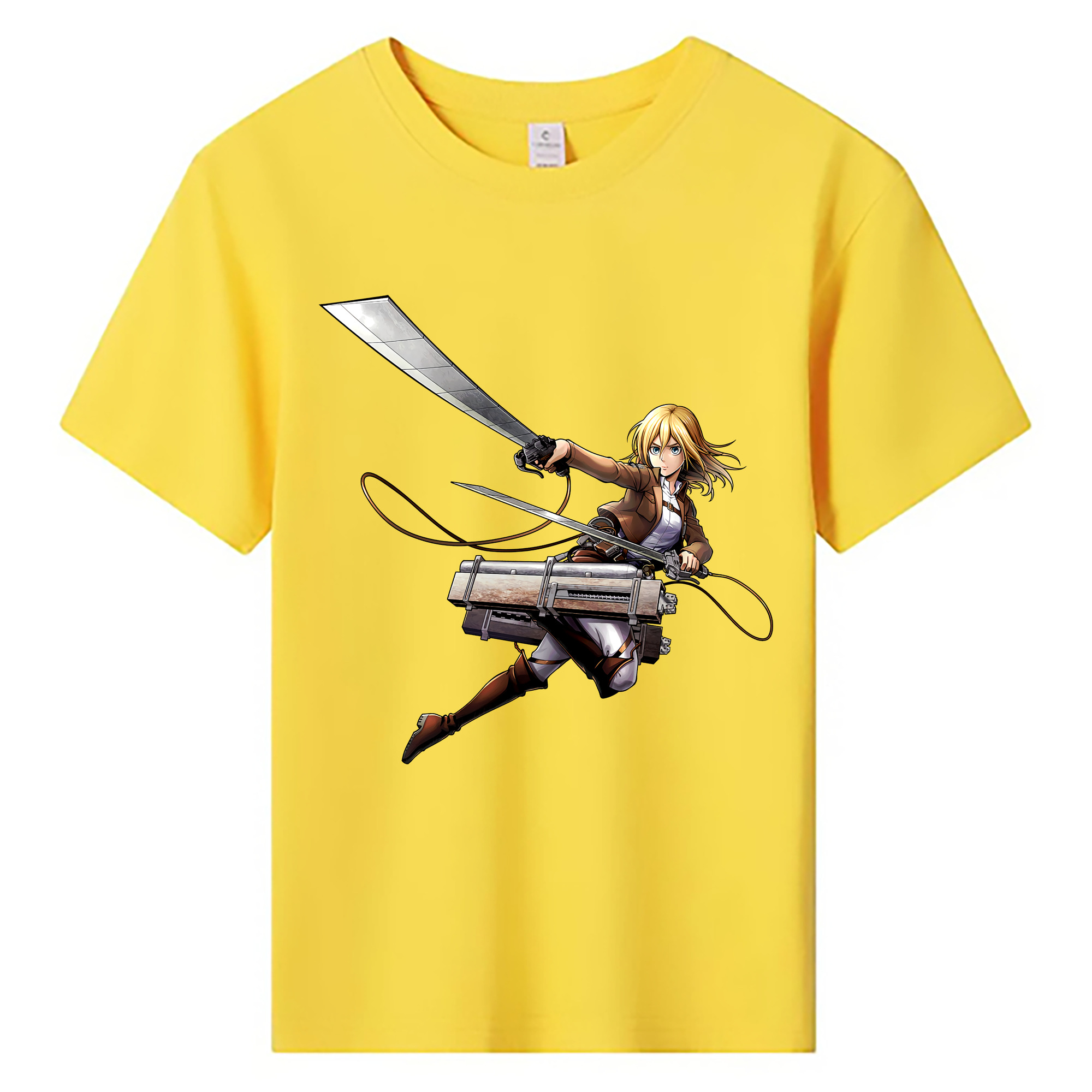 （画像用） 進撃の巨人 クリスタ·レンズ Attack on Titan Christa Lenz 綿100％キッズTシャツ（フロントプリント）