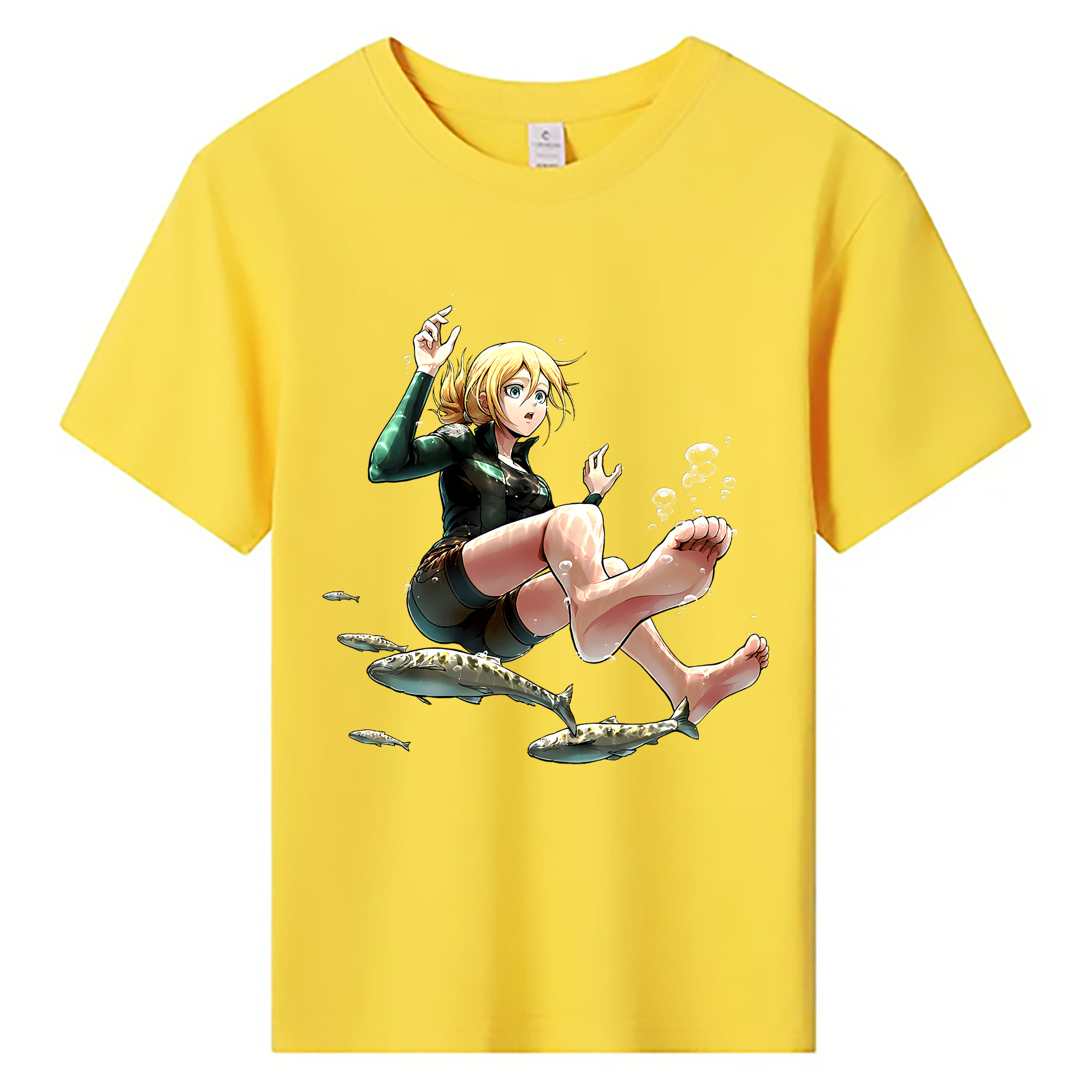 （画像用） 進撃の巨人 クリスタ·レンズ Attack on Titan Christa Lenz 綿100％キッズTシャツ（フロントプリント）