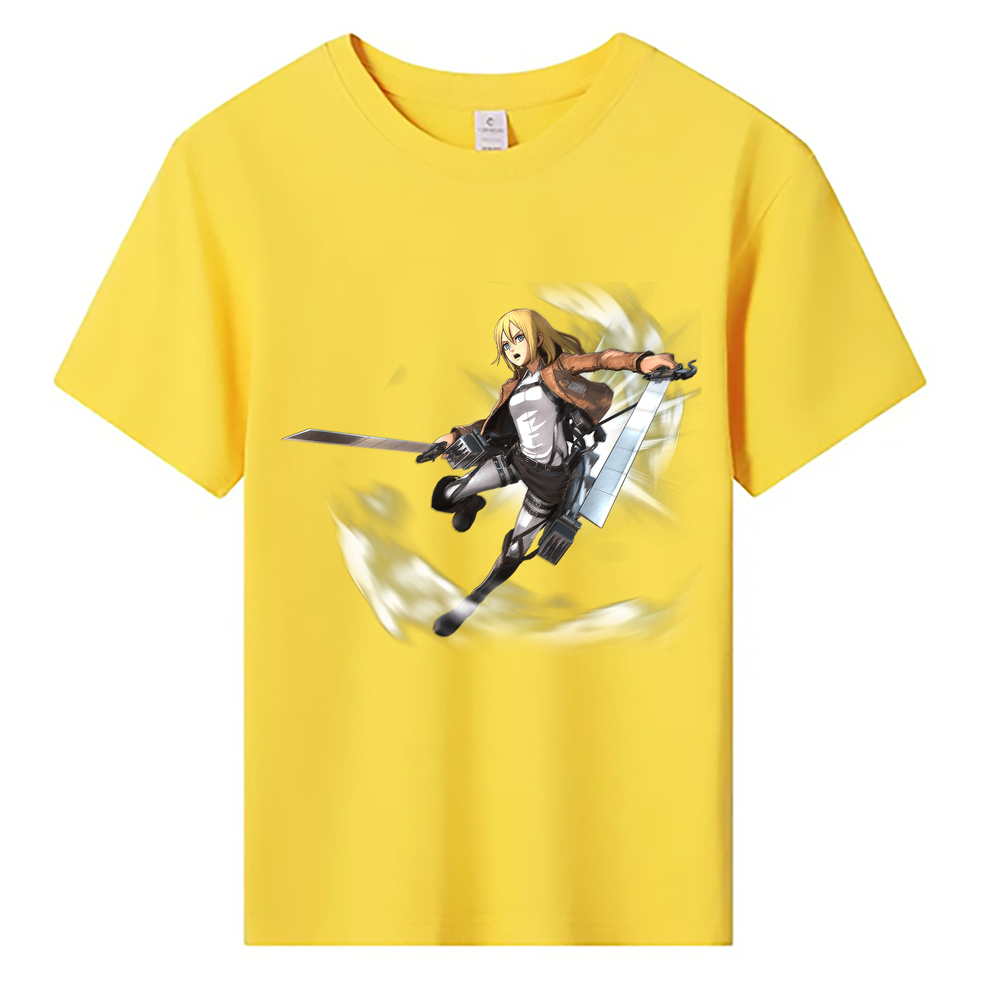 （画像用） 進撃の巨人 クリスタ·レンズ Attack on Titan Christa Lenz 綿100％キッズTシャツ（フロントプリント）