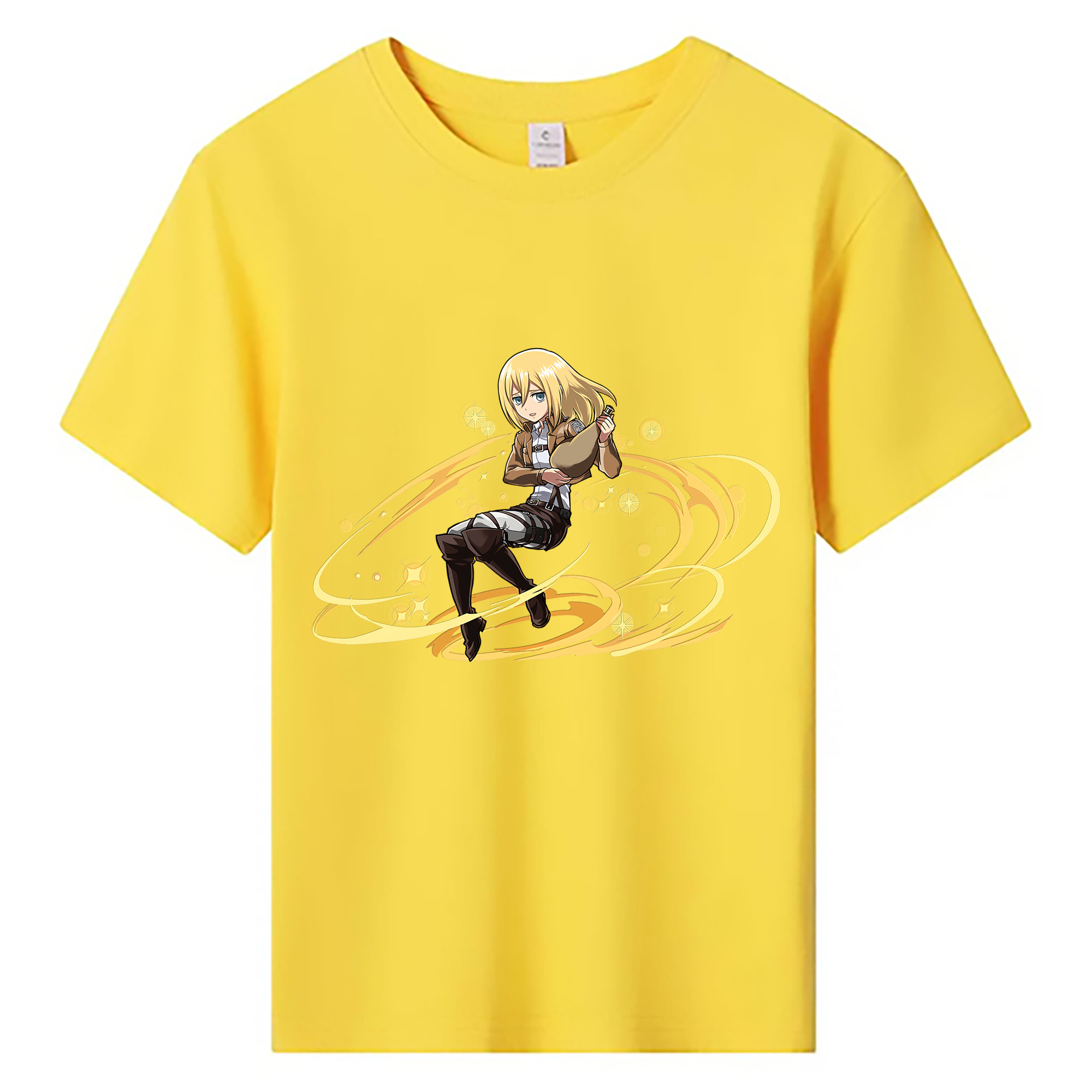 （画像用） 進撃の巨人 クリスタ·レンズ Attack on Titan Christa Lenz 綿100％キッズTシャツ（フロントプリント）