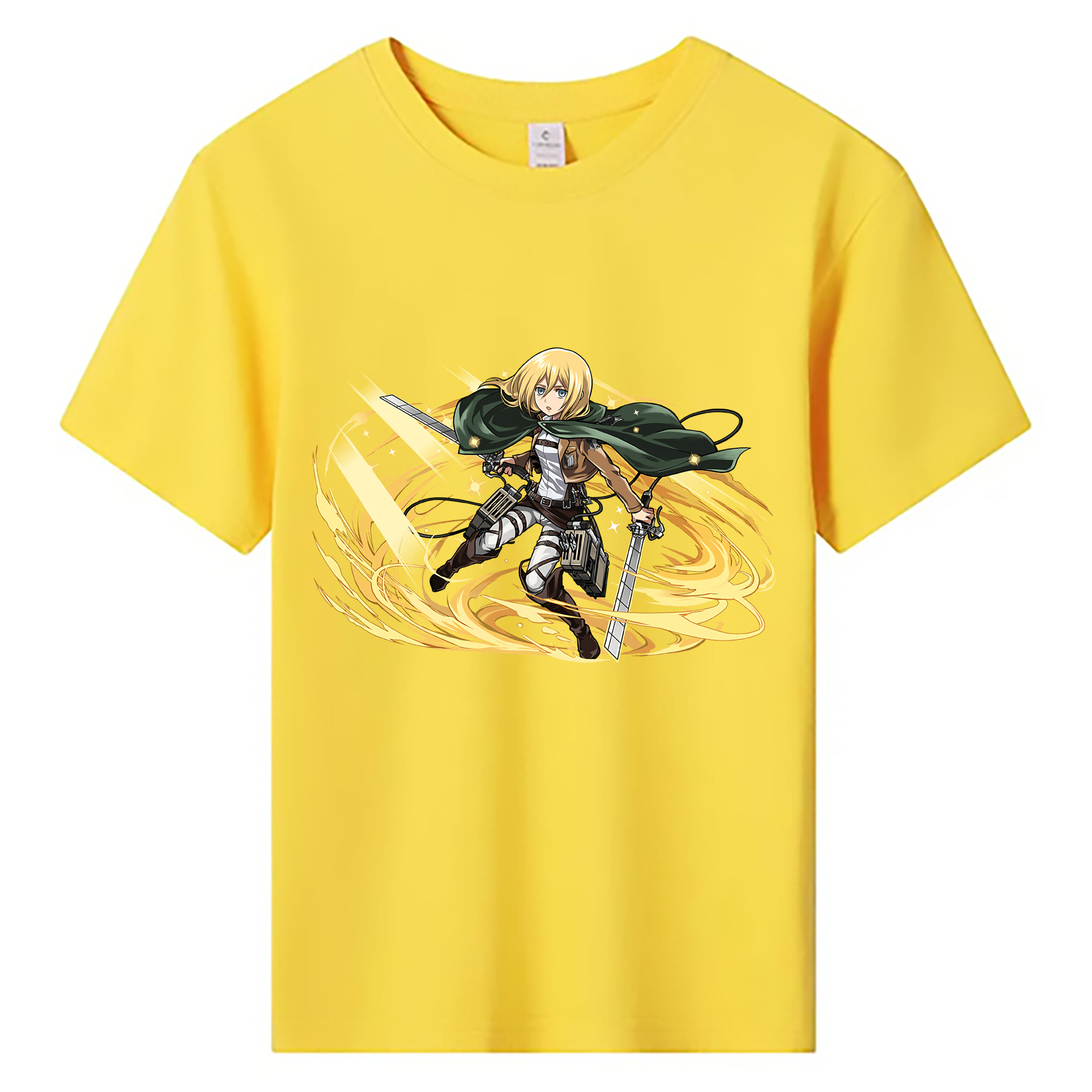 （画像用） 進撃の巨人 クリスタ·レンズ Attack on Titan Christa Lenz 綿100％キッズTシャツ（フロントプリント）