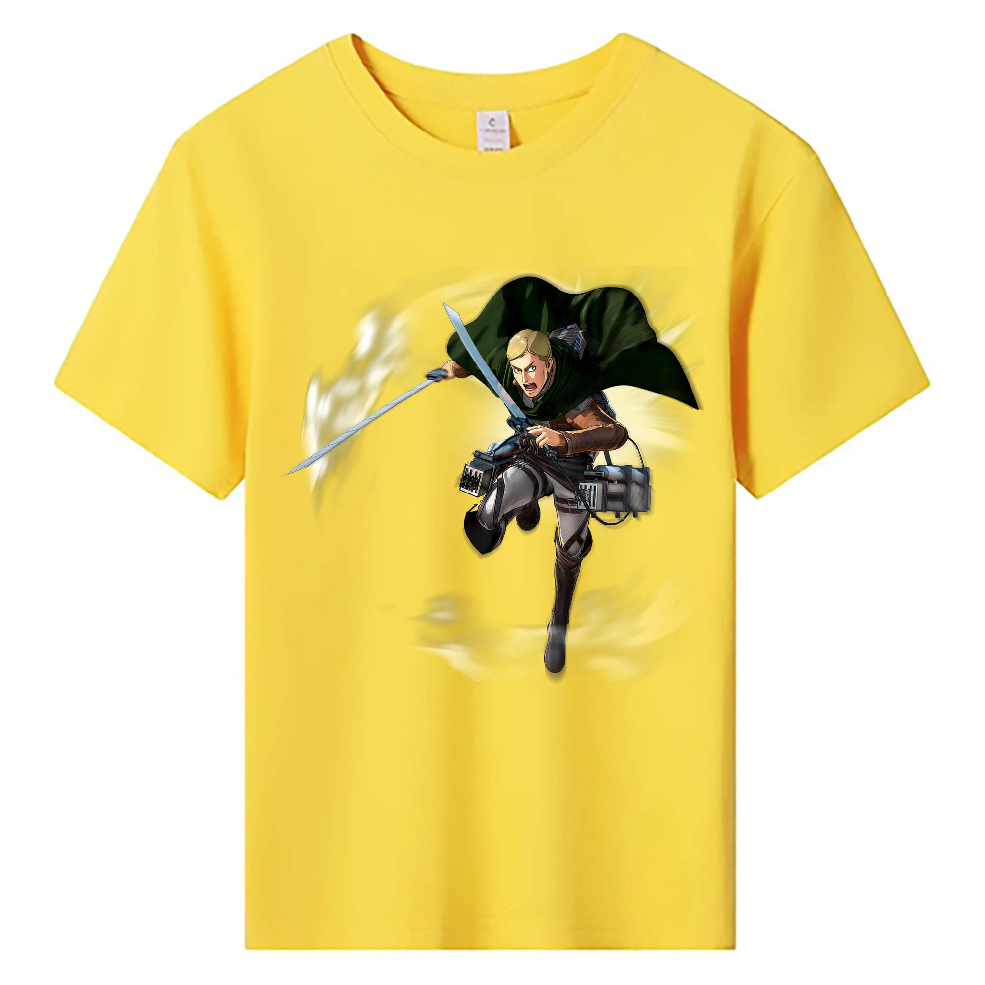 （画像用） 進撃の巨人 エルヴィン・スミス Attack on Titan Erwin Smith 綿100％キッズTシャツ（フロントプリント）