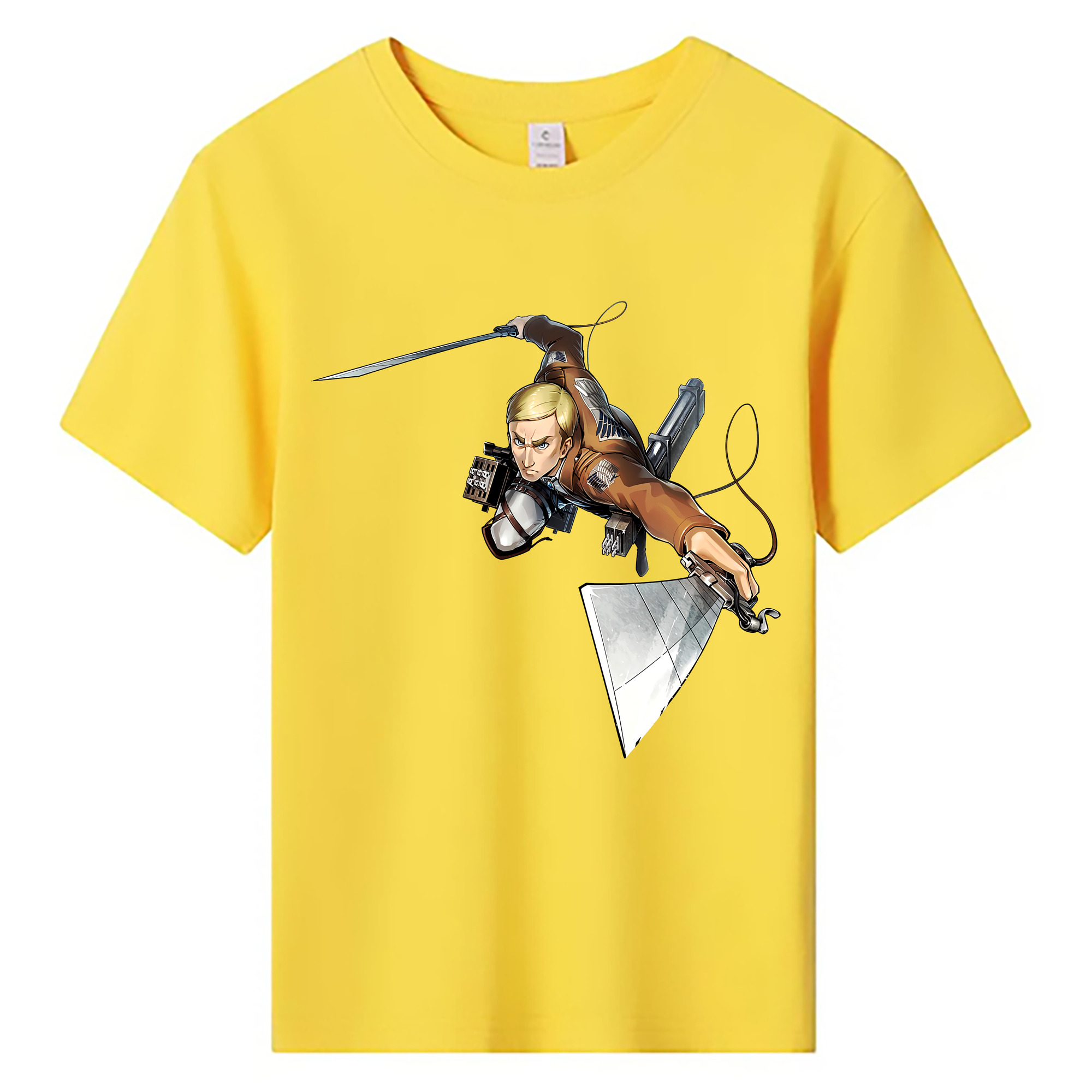 （画像用） 進撃の巨人 エルヴィン・スミス Attack on Titan Erwin Smith 綿100％キッズTシャツ（フロントプリント）