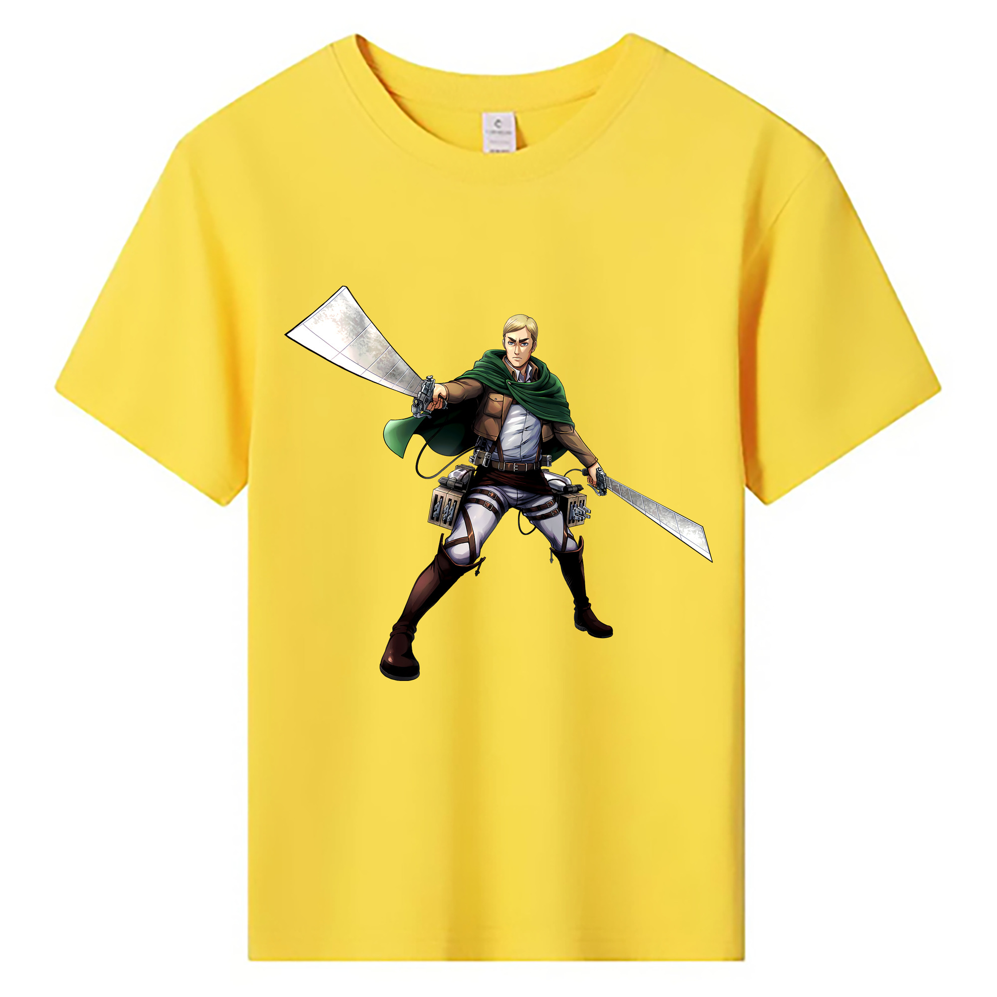 （画像用） 進撃の巨人 エルヴィン・スミス Attack on Titan Erwin Smith 綿100％キッズTシャツ（フロントプリント）