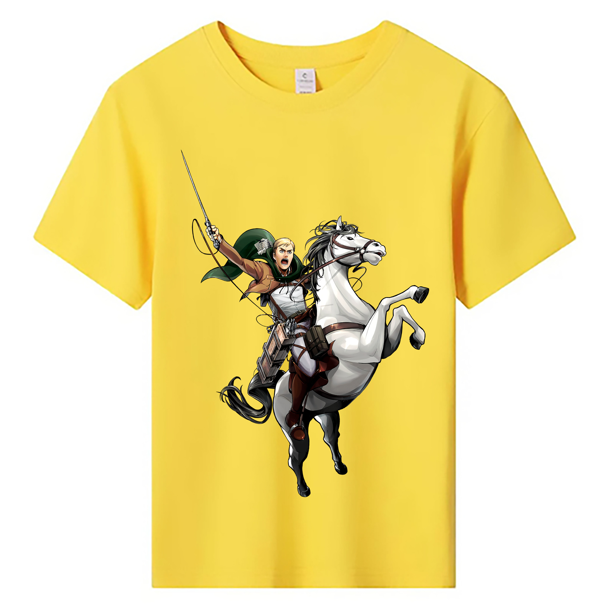 （画像用） 進撃の巨人 エルヴィン・スミス Attack on Titan Erwin Smith 綿100％キッズTシャツ（フロントプリント）