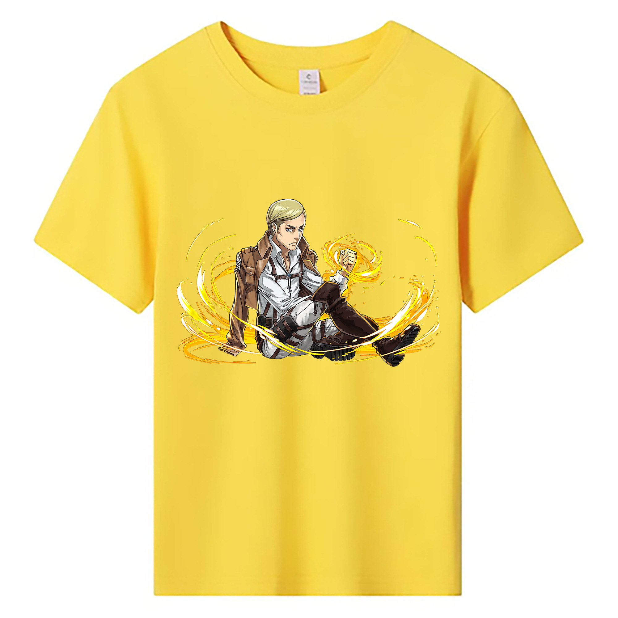 （画像用） 進撃の巨人 エルヴィン・スミス Attack on Titan Erwin Smith 綿100％キッズTシャツ（フロントプリント）