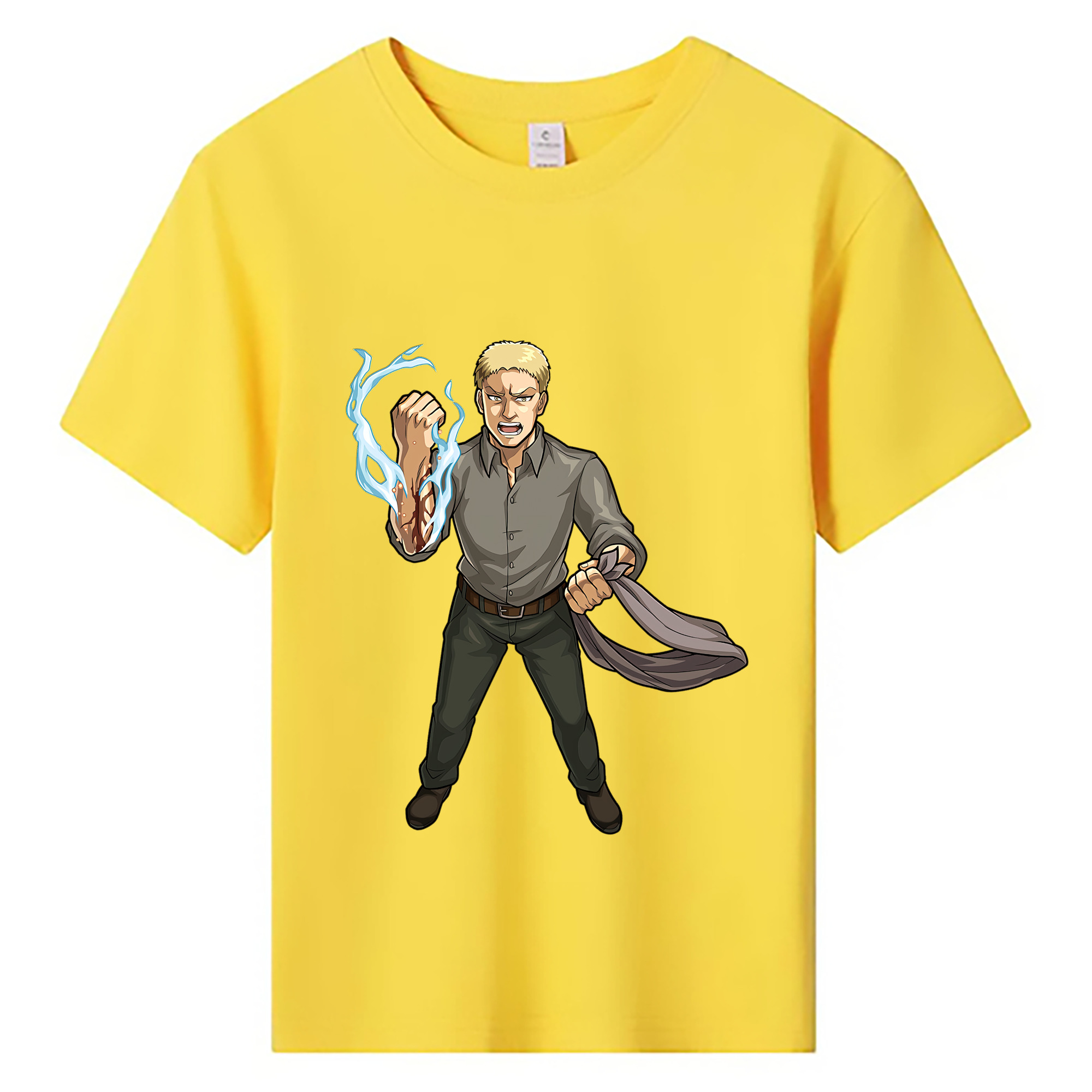 （画像用） 進撃の巨人 ライナー・ブラウン Attack on Titan Reiner Braun 綿100％キッズTシャツ（フロントプリント）