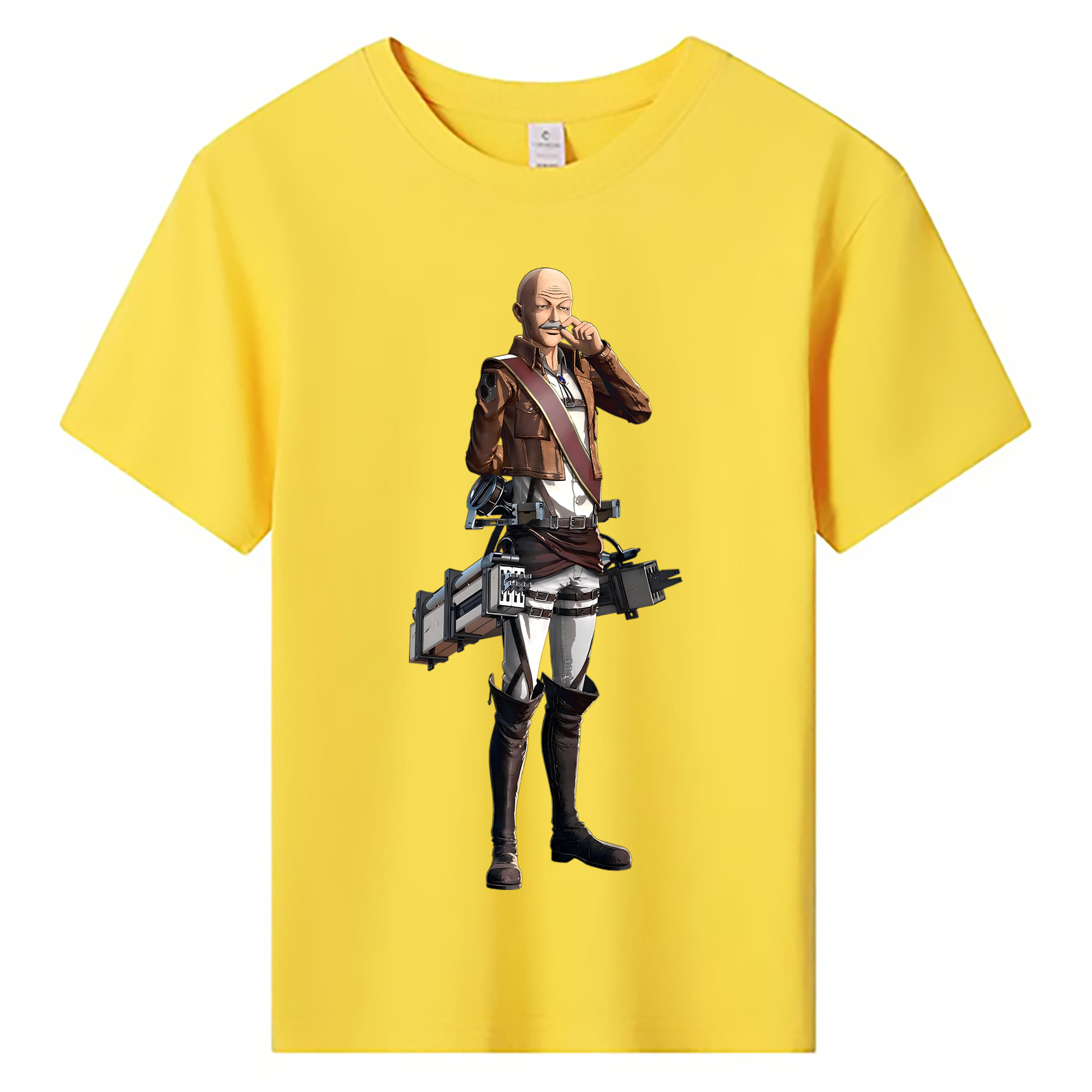 （画像用） 進撃の巨人 ドット·ピクシス Attack on Titan Dot Pixis 綿100％キッズTシャツ（フロントプリント）