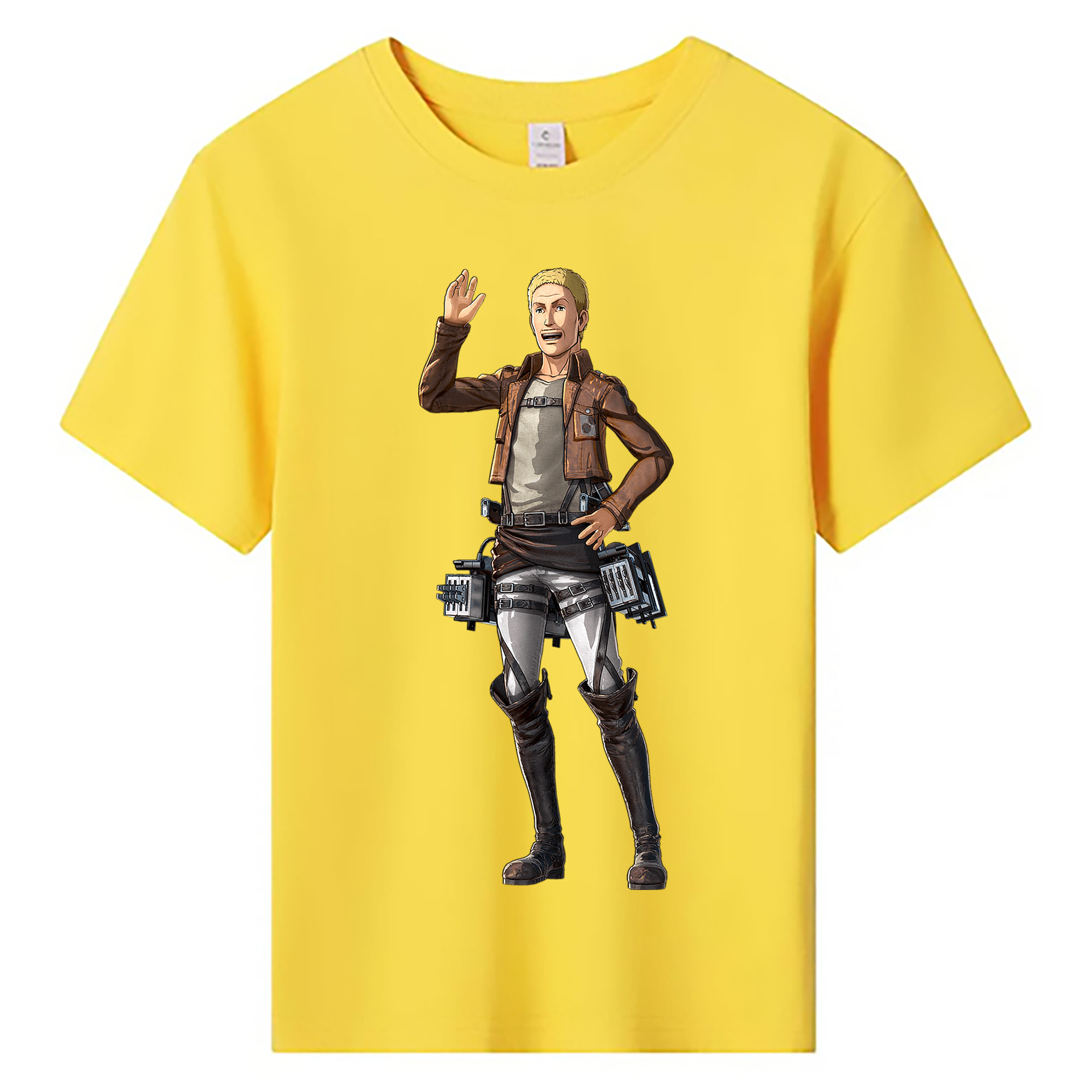 （画像用） 進撃の巨人 ハンネス Attack on Titan Hannes 綿100％キッズTシャツ（フロントプリント）