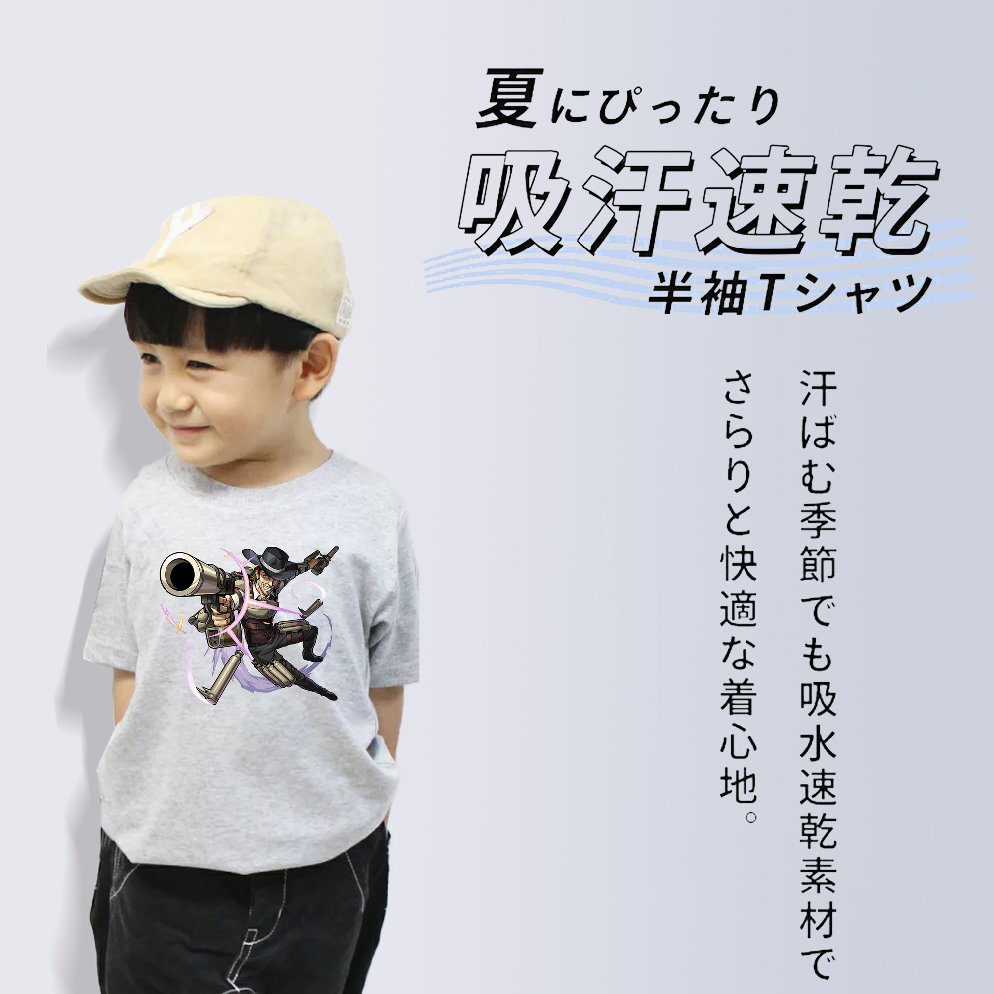 進撃の巨人 ケニー·アッカーマン Attack on Titan Kenny Ackerman 綿100％キッズTシャツ（フロントプリント）