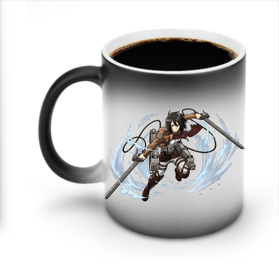 （画像用） 進撃の巨人 ミカサ·アッカーマン Attack on Titan Mikasa Ackerman 温度変色マグカップ