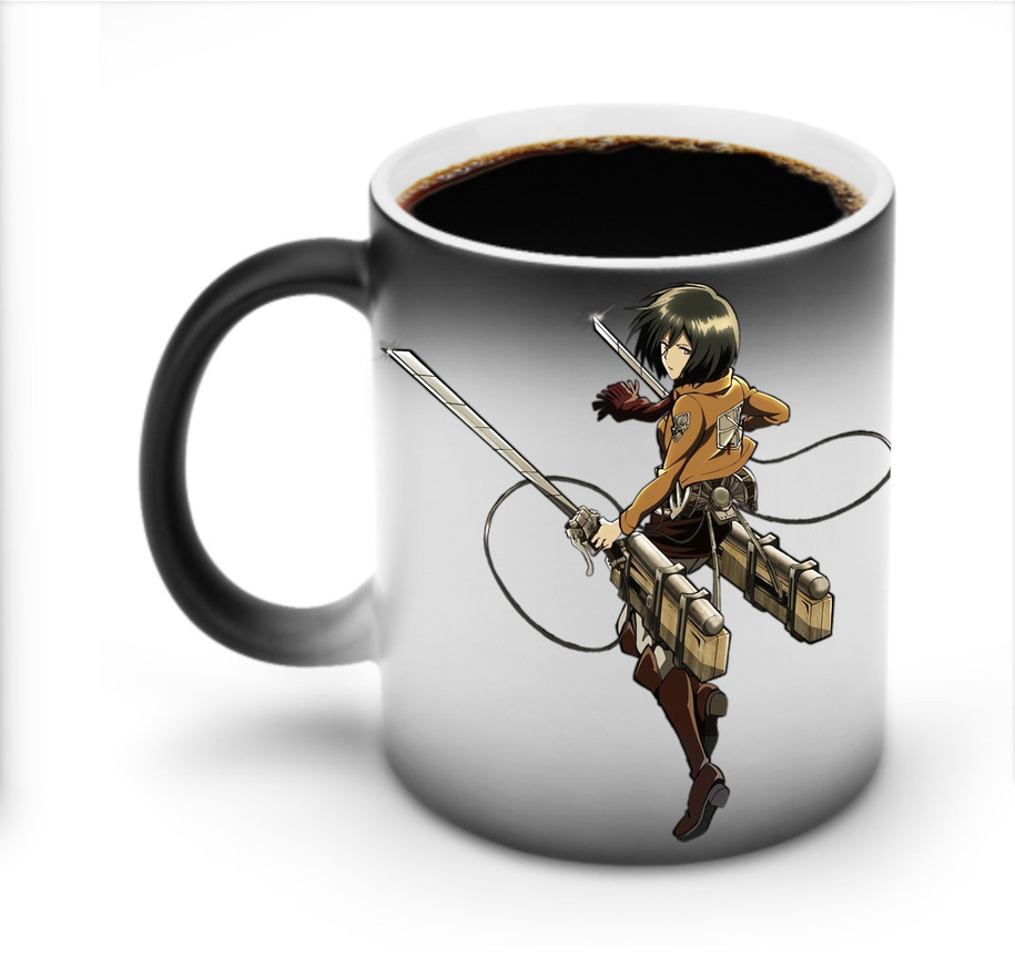 （画像用） 進撃の巨人 ミカサ·アッカーマン Attack on Titan Mikasa Ackerman 温度変色マグカップ