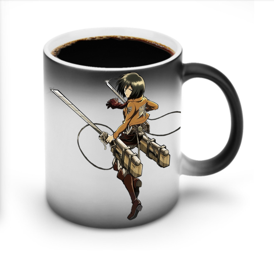 （画像用） 進撃の巨人 ミカサ·アッカーマン Attack on Titan Mikasa Ackerman 温度変色マグカップ