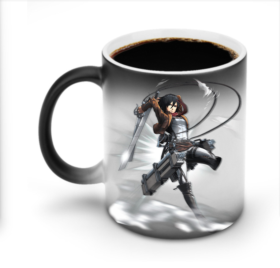 （画像用） 進撃の巨人 ミカサ·アッカーマン Attack on Titan Mikasa Ackerman 温度変色マグカップ