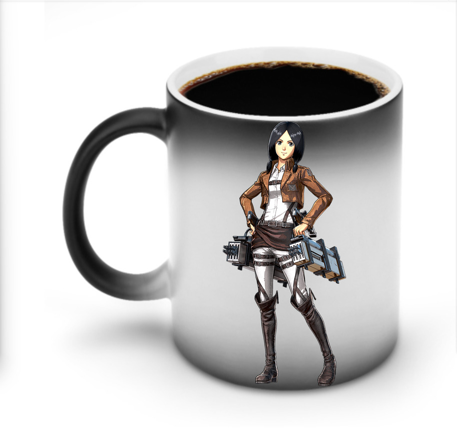 （画像用） 進撃の巨人 ミカサ·アッカーマン Attack on Titan Mikasa Ackerman 温度変色マグカップ