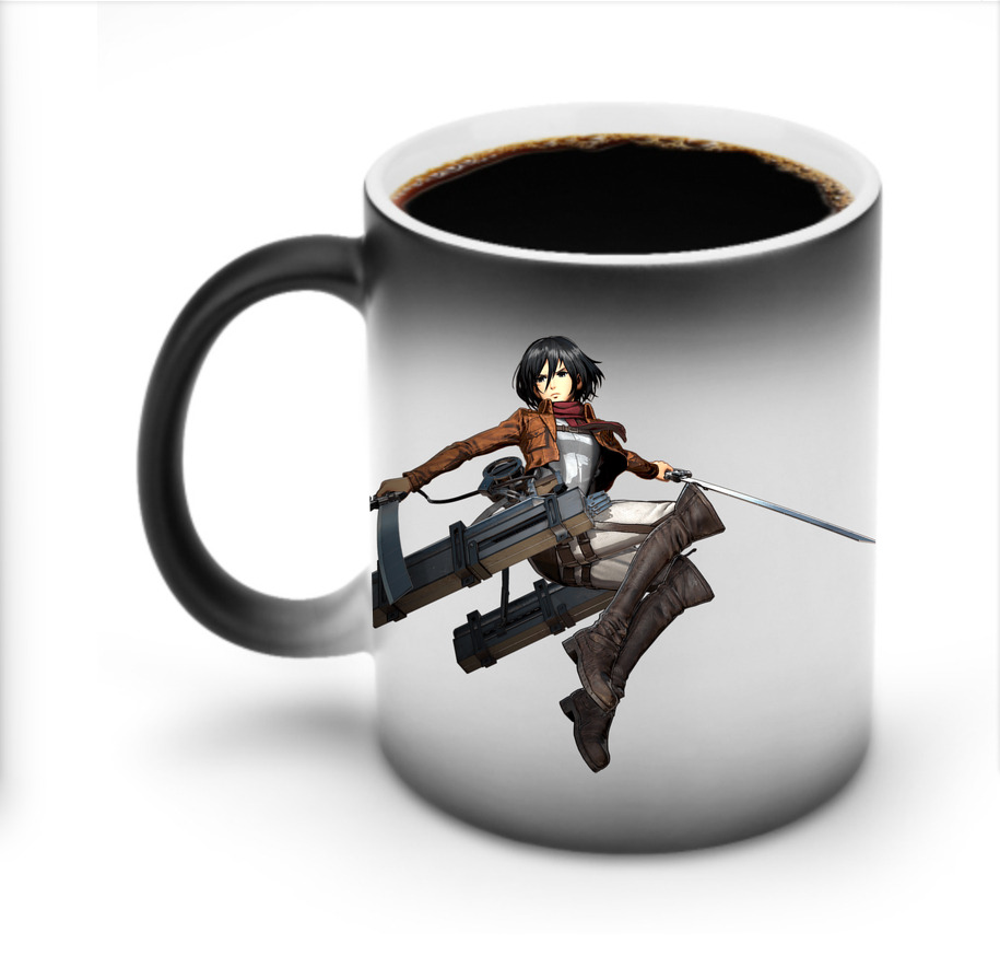 （画像用） 進撃の巨人 ミカサ·アッカーマン Attack on Titan Mikasa Ackerman 温度変色マグカップ
