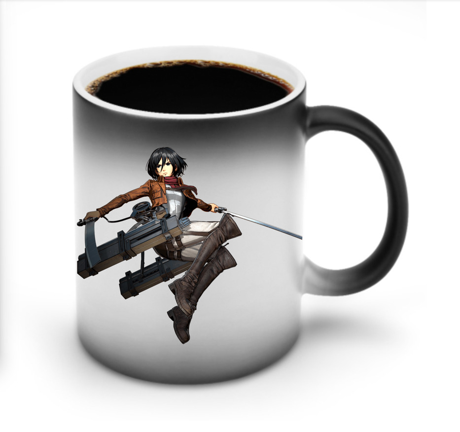 （画像用） 進撃の巨人 ミカサ·アッカーマン Attack on Titan Mikasa Ackerman 温度変色マグカップ