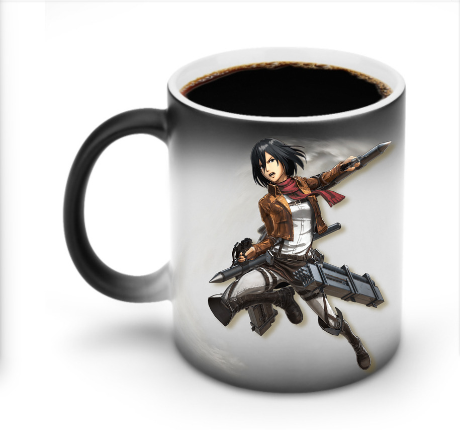 （画像用） 進撃の巨人 ミカサ·アッカーマン Attack on Titan Mikasa Ackerman 温度変色マグカップ