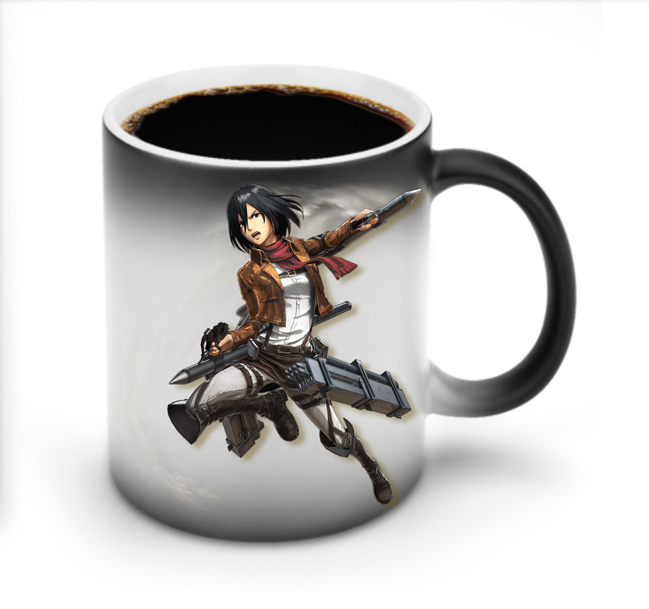 （画像用） 進撃の巨人 ミカサ·アッカーマン Attack on Titan Mikasa Ackerman 温度変色マグカップ