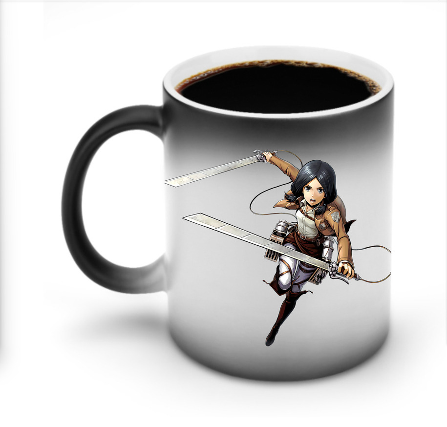 （画像用） 進撃の巨人 ミカサ·アッカーマン Attack on Titan Mikasa Ackerman 温度変色マグカップ