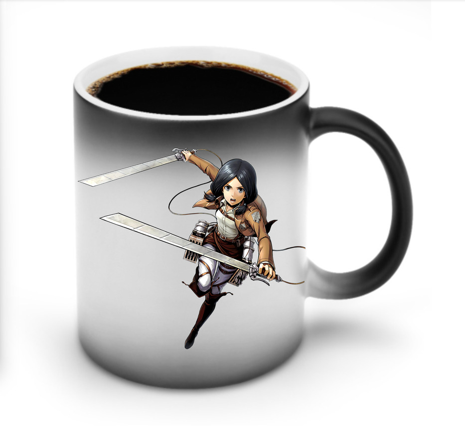 （画像用） 進撃の巨人 ミカサ·アッカーマン Attack on Titan Mikasa Ackerman 温度変色マグカップ