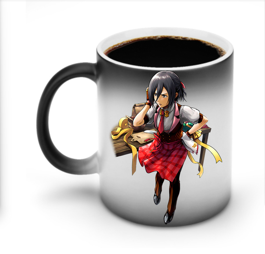 （画像用） 進撃の巨人 ミカサ·アッカーマン Attack on Titan Mikasa Ackerman 温度変色マグカップ