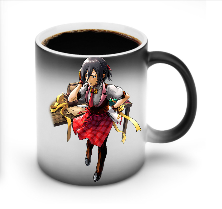 （画像用） 進撃の巨人 ミカサ·アッカーマン Attack on Titan Mikasa Ackerman 温度変色マグカップ