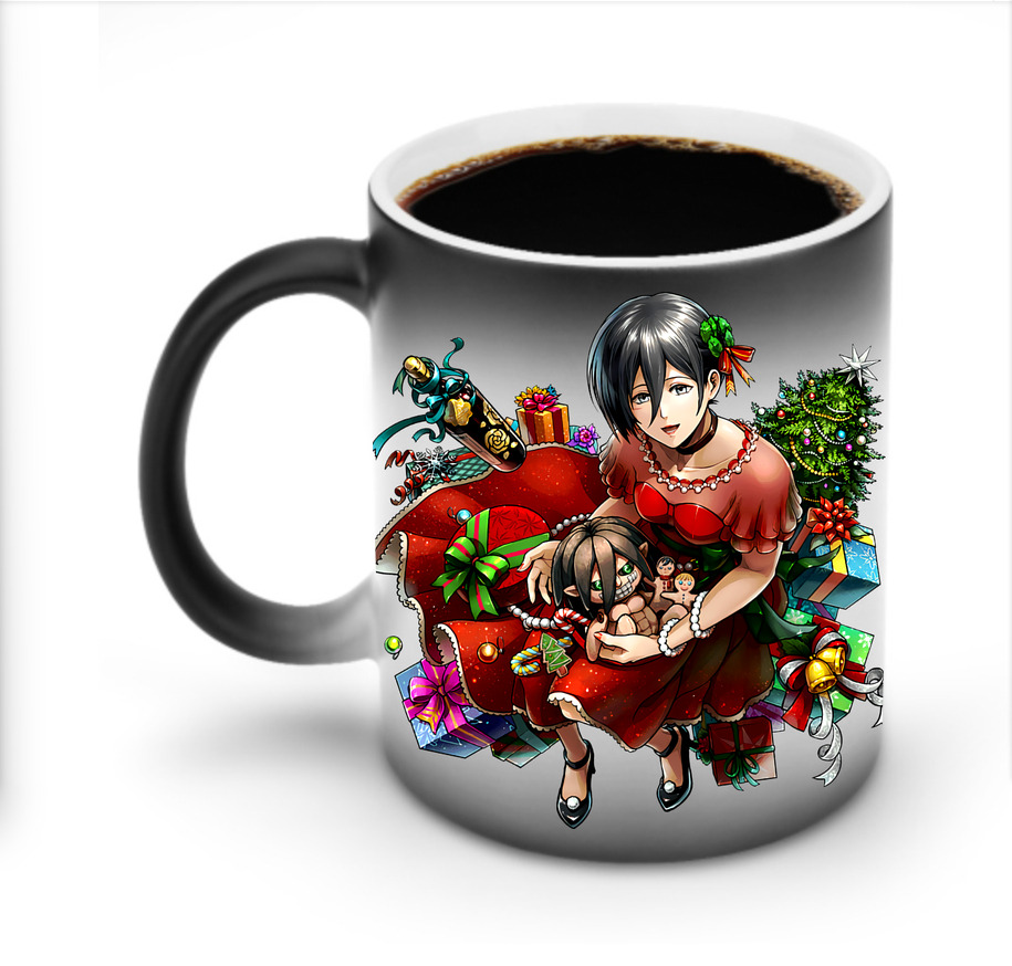 （画像用） 進撃の巨人 ミカサ·アッカーマン Attack on Titan Mikasa Ackerman 温度変色マグカップ