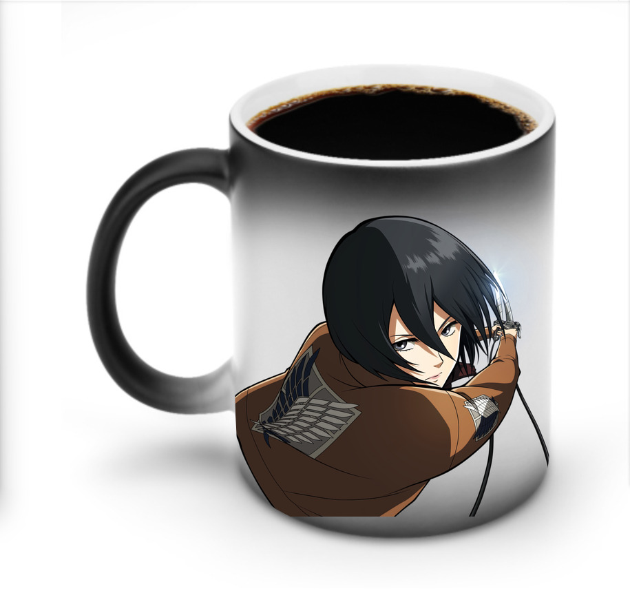 （画像用） 進撃の巨人 ミカサ·アッカーマン Attack on Titan Mikasa Ackerman 温度変色マグカップ