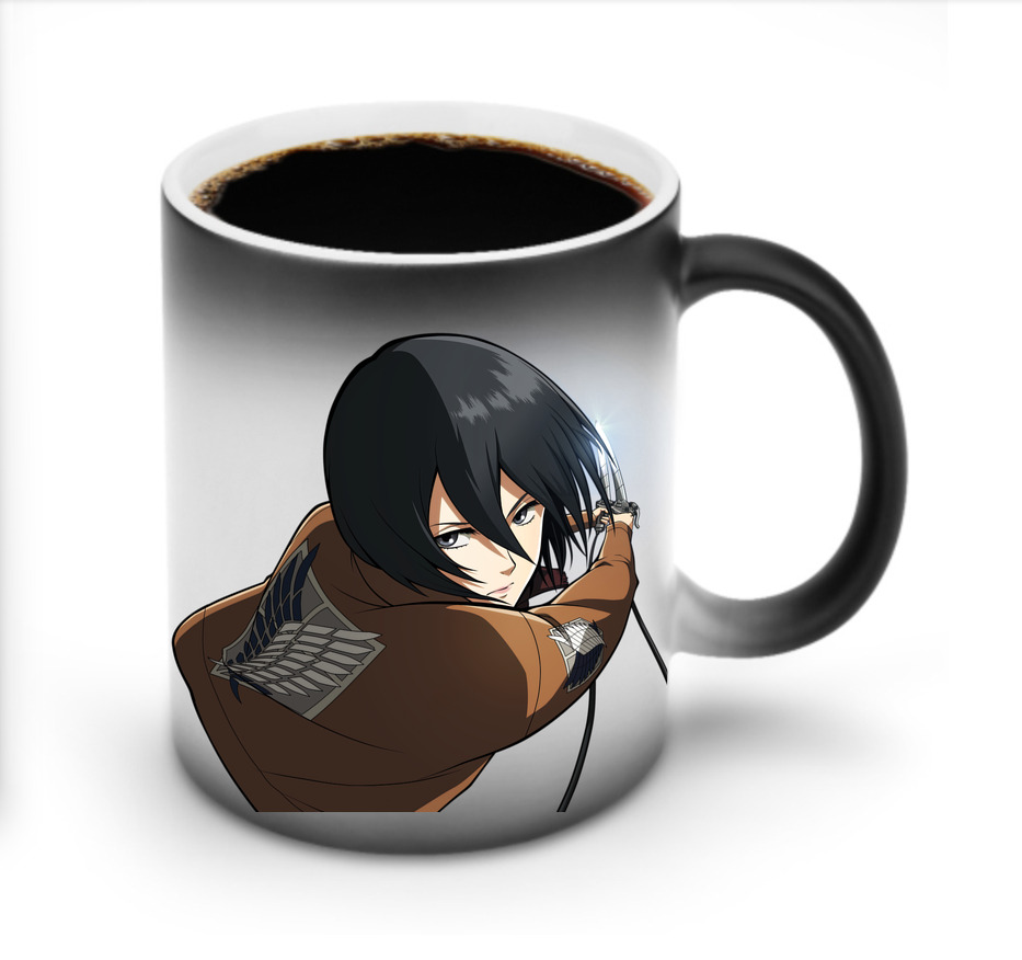 （画像用） 進撃の巨人 ミカサ·アッカーマン Attack on Titan Mikasa Ackerman 温度変色マグカップ