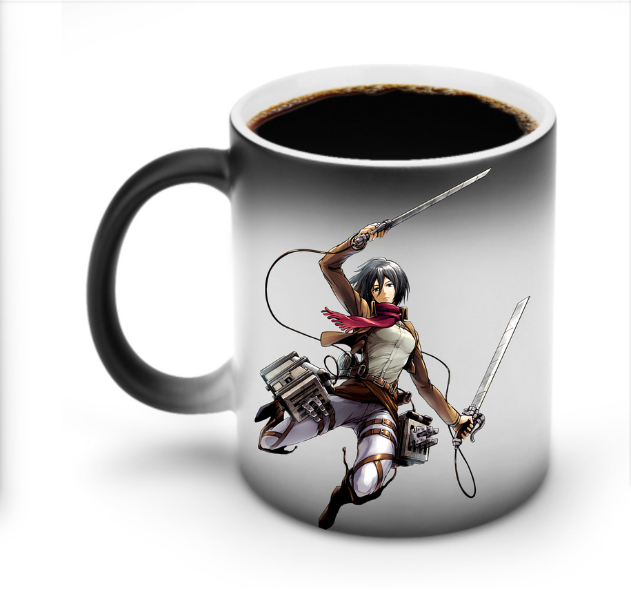 （画像用） 進撃の巨人 ミカサ·アッカーマン Attack on Titan Mikasa Ackerman 温度変色マグカップ