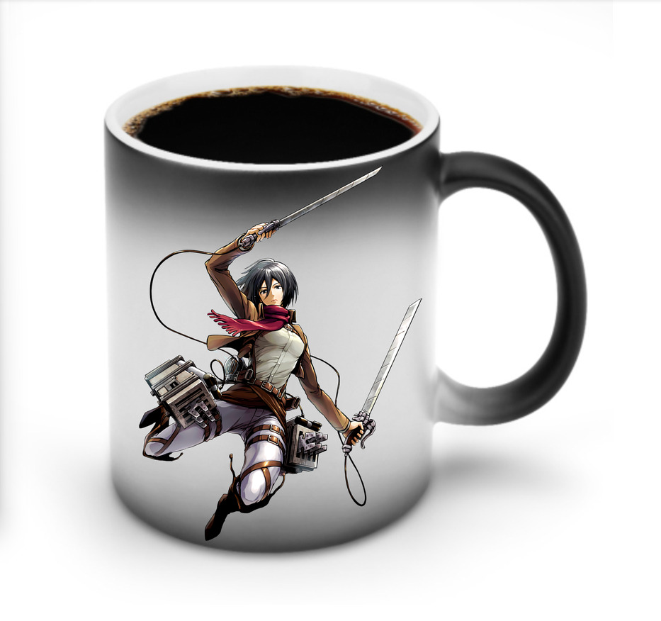 （画像用） 進撃の巨人 ミカサ·アッカーマン Attack on Titan Mikasa Ackerman 温度変色マグカップ