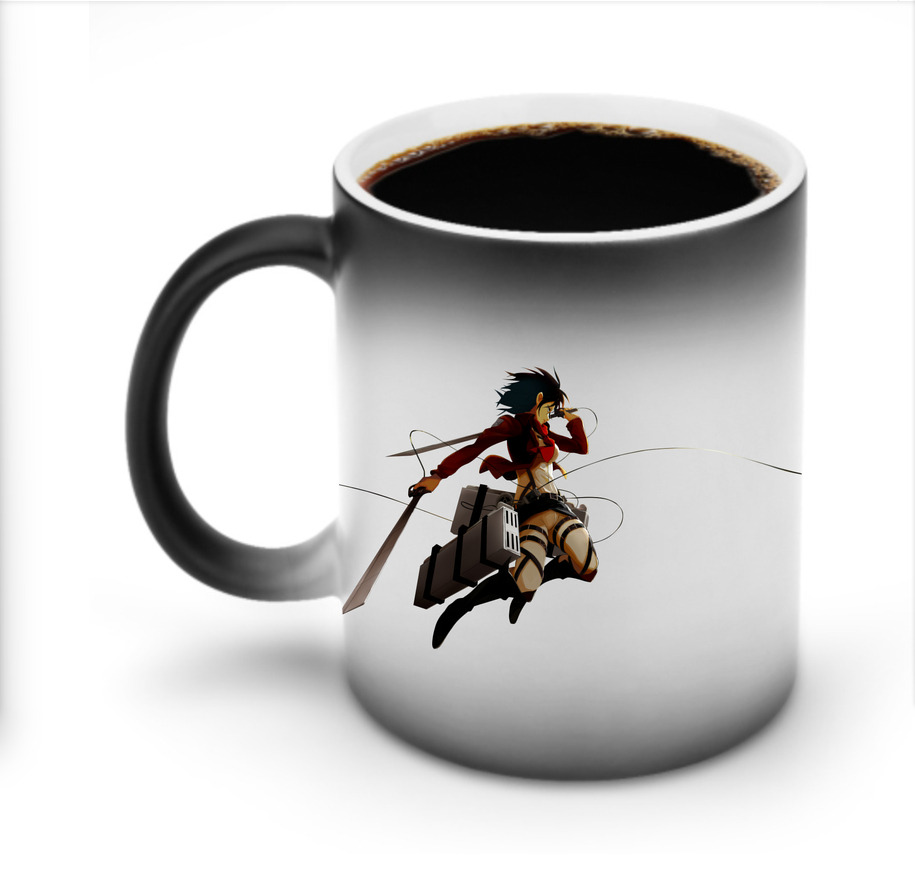 （画像用） 進撃の巨人 ミカサ·アッカーマン Attack on Titan Mikasa Ackerman 温度変色マグカップ