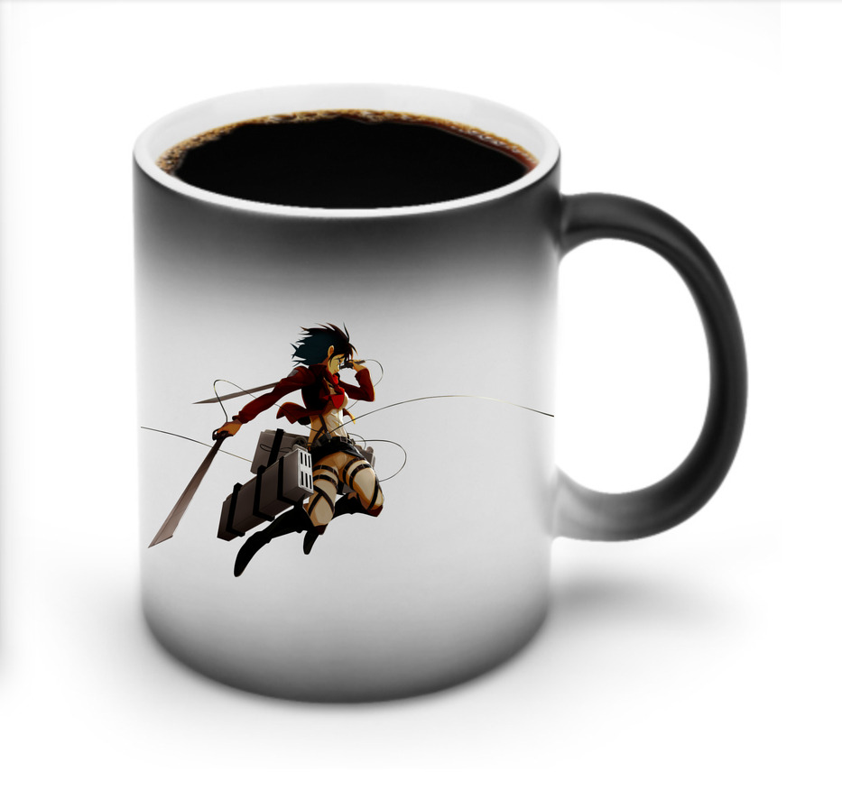 （画像用） 進撃の巨人 ミカサ·アッカーマン Attack on Titan Mikasa Ackerman 温度変色マグカップ