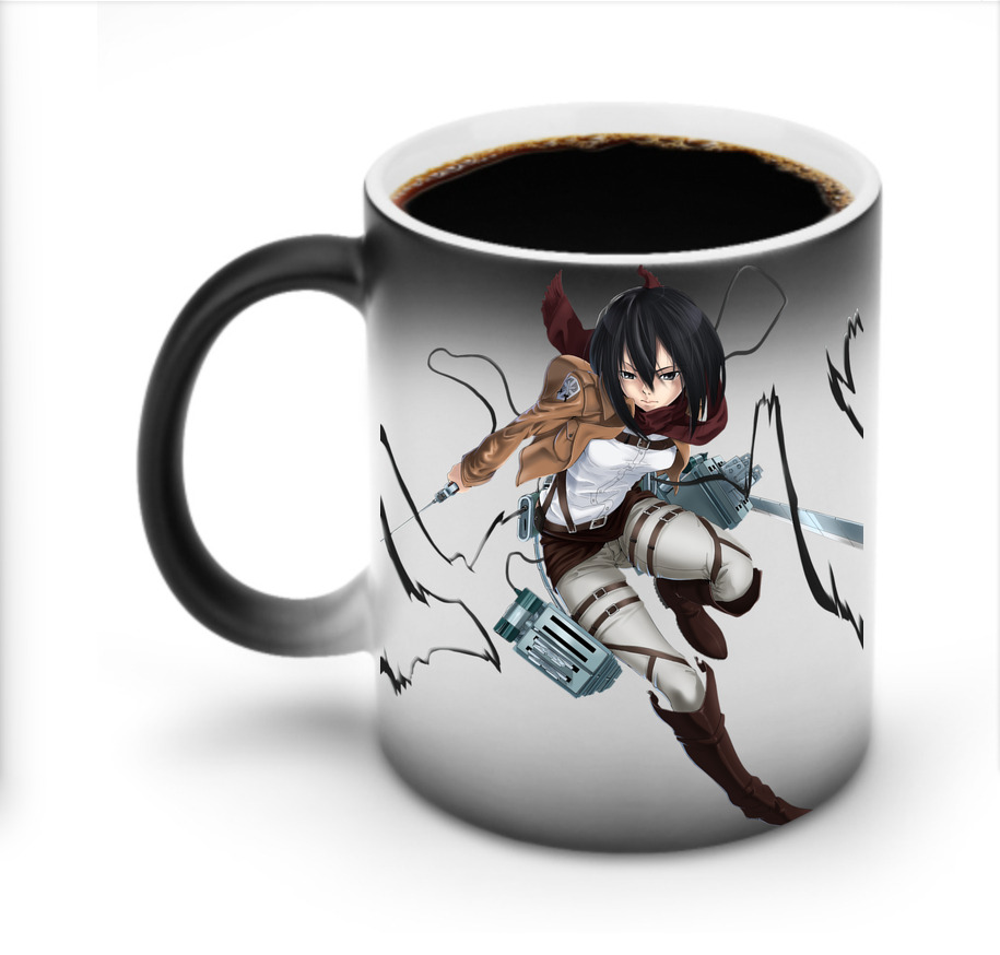 （画像用） 進撃の巨人 ミカサ·アッカーマン Attack on Titan Mikasa Ackerman 温度変色マグカップ