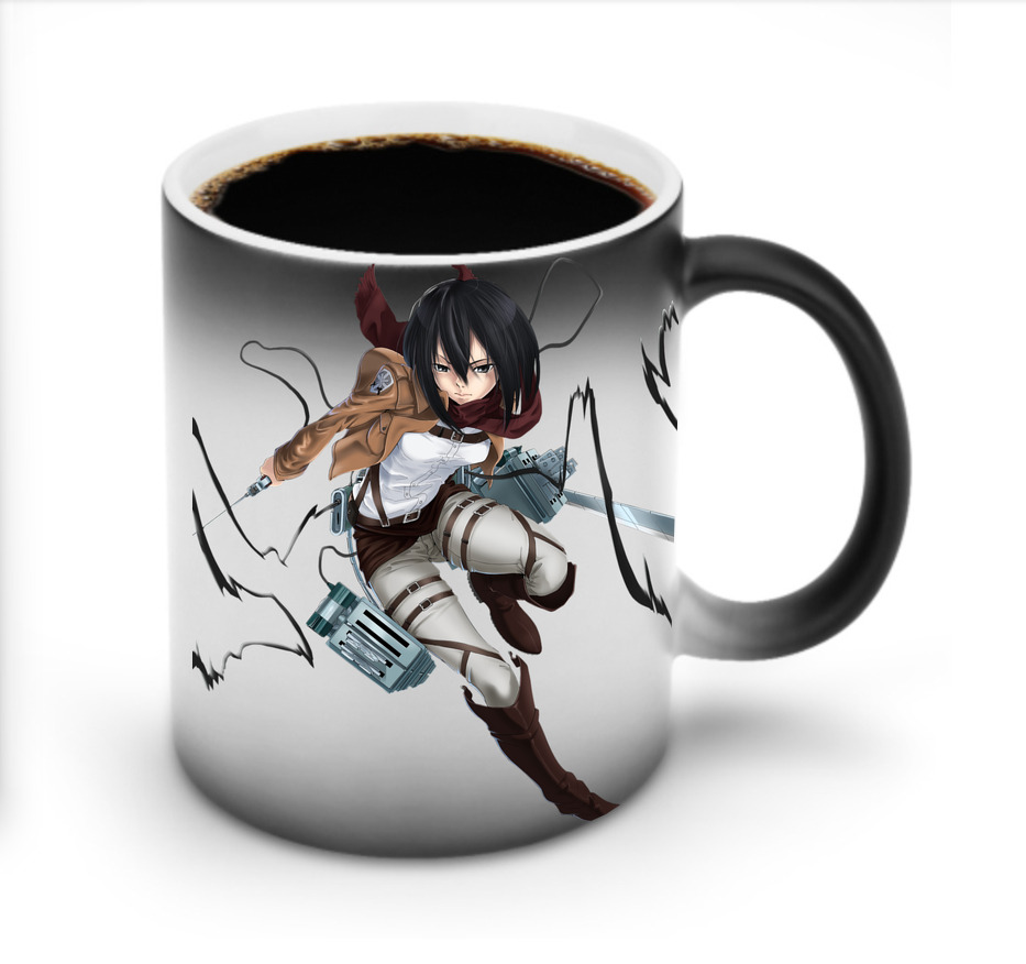 （画像用） 進撃の巨人 ミカサ·アッカーマン Attack on Titan Mikasa Ackerman 温度変色マグカップ