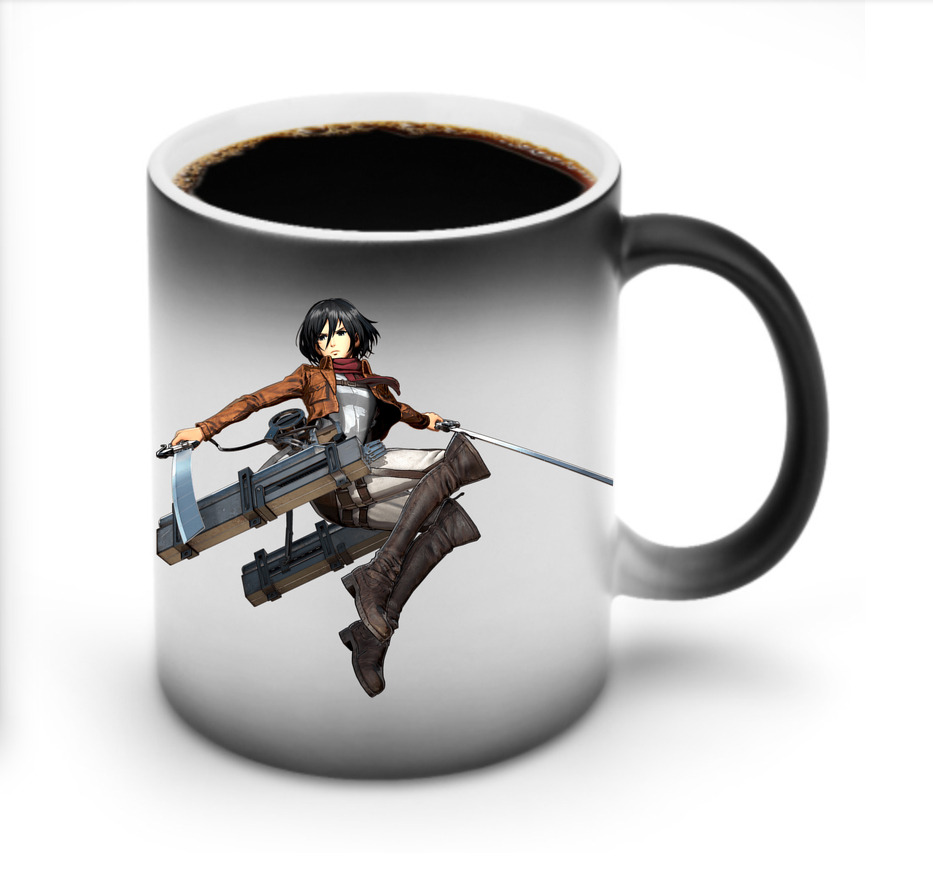 （画像用） 進撃の巨人 ミカサ·アッカーマン Attack on Titan Mikasa Ackerman 温度変色マグカップ