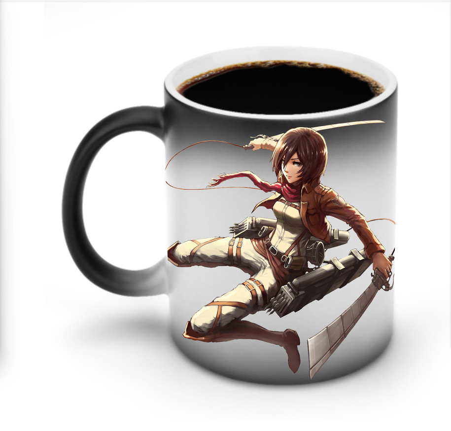 （画像用） 進撃の巨人 ミカサ·アッカーマン Attack on Titan Mikasa Ackerman 温度変色マグカップ