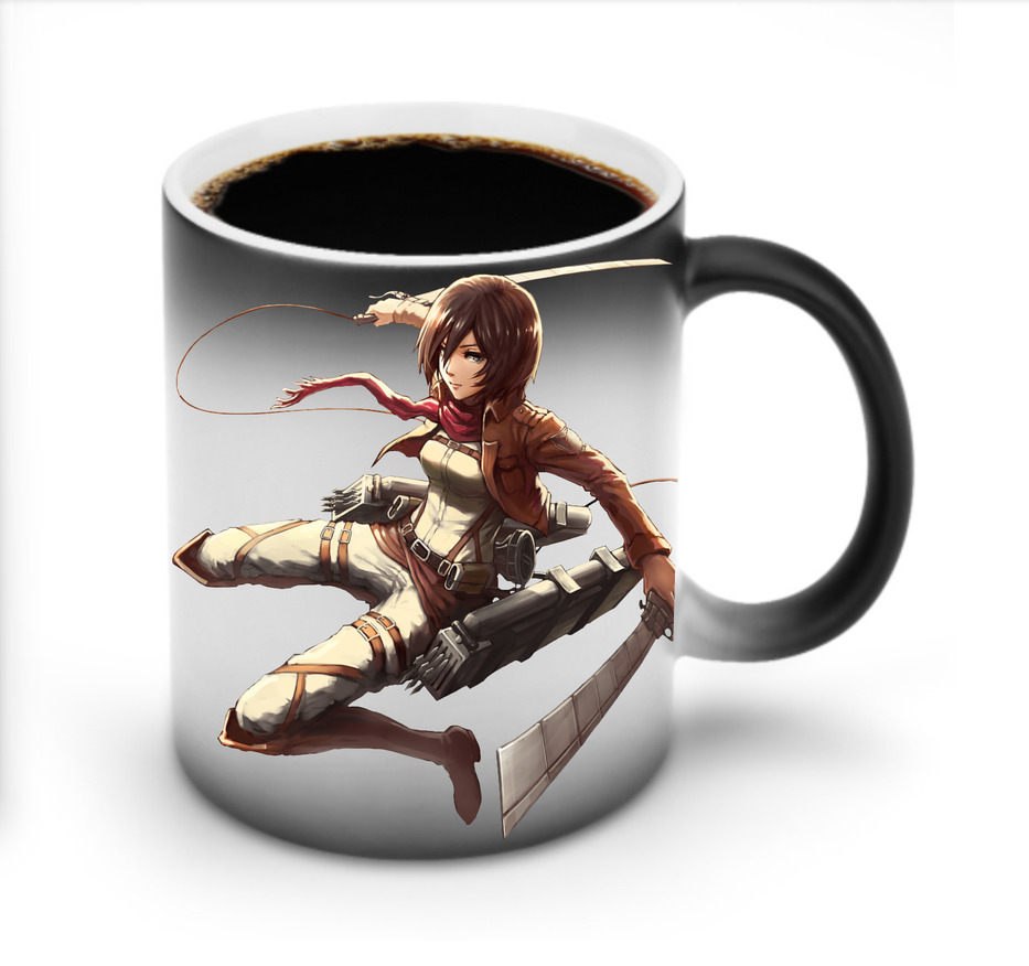 （画像用） 進撃の巨人 ミカサ·アッカーマン Attack on Titan Mikasa Ackerman 温度変色マグカップ