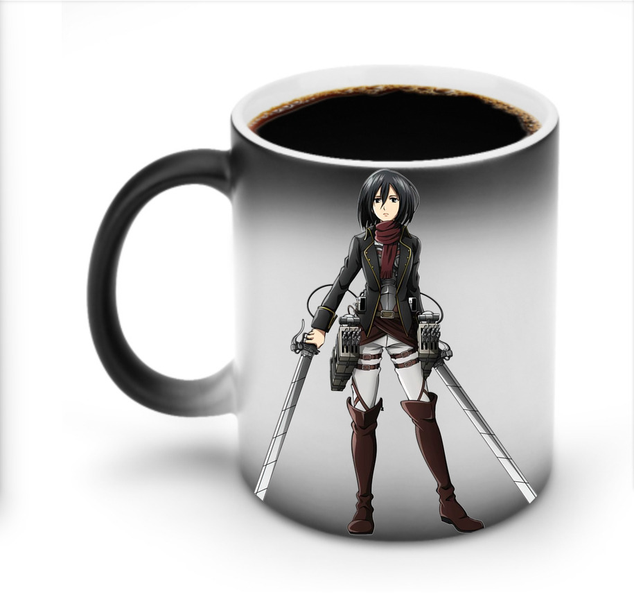 （画像用） 進撃の巨人 ミカサ·アッカーマン Attack on Titan Mikasa Ackerman 温度変色マグカップ