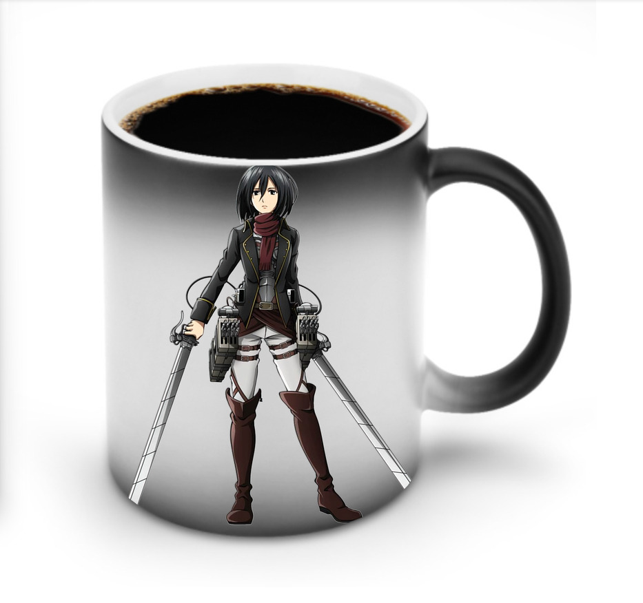 （画像用） 進撃の巨人 ミカサ·アッカーマン Attack on Titan Mikasa Ackerman 温度変色マグカップ