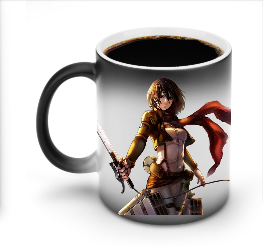 （画像用） 進撃の巨人 ミカサ·アッカーマン Attack on Titan Mikasa Ackerman 温度変色マグカップ