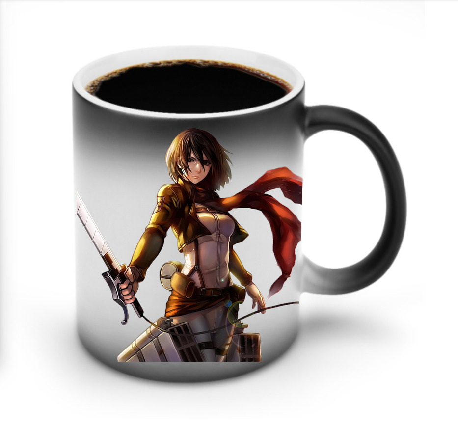（画像用） 進撃の巨人 ミカサ·アッカーマン Attack on Titan Mikasa Ackerman 温度変色マグカップ