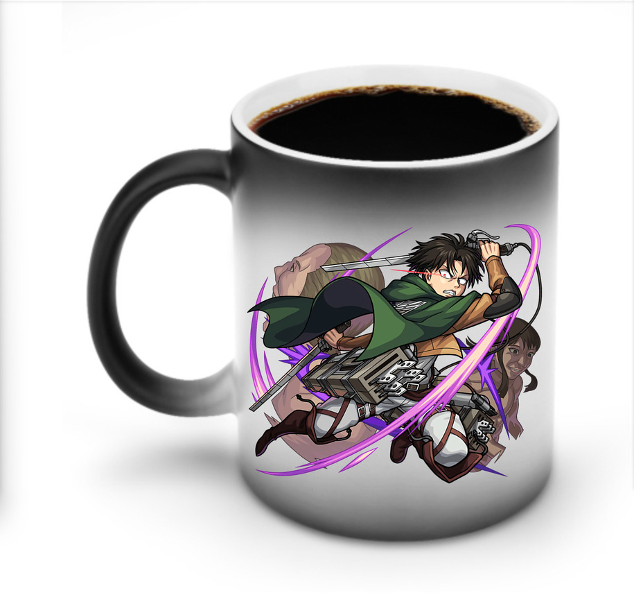 （画像用） 進撃の巨人 リヴァイ·アッカーマン Attack on Titan Levi Ackerman 温度変色マグカップ
