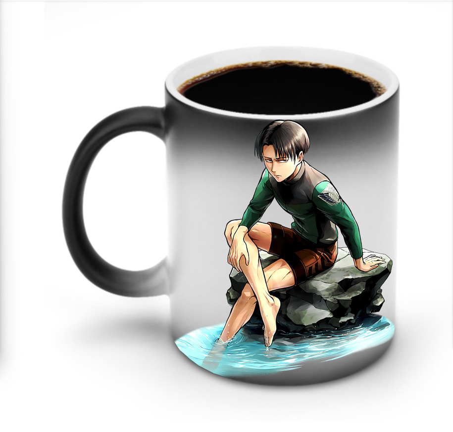 （画像用） 進撃の巨人 リヴァイ·アッカーマン Attack on Titan Levi Ackerman 温度変色マグカップ