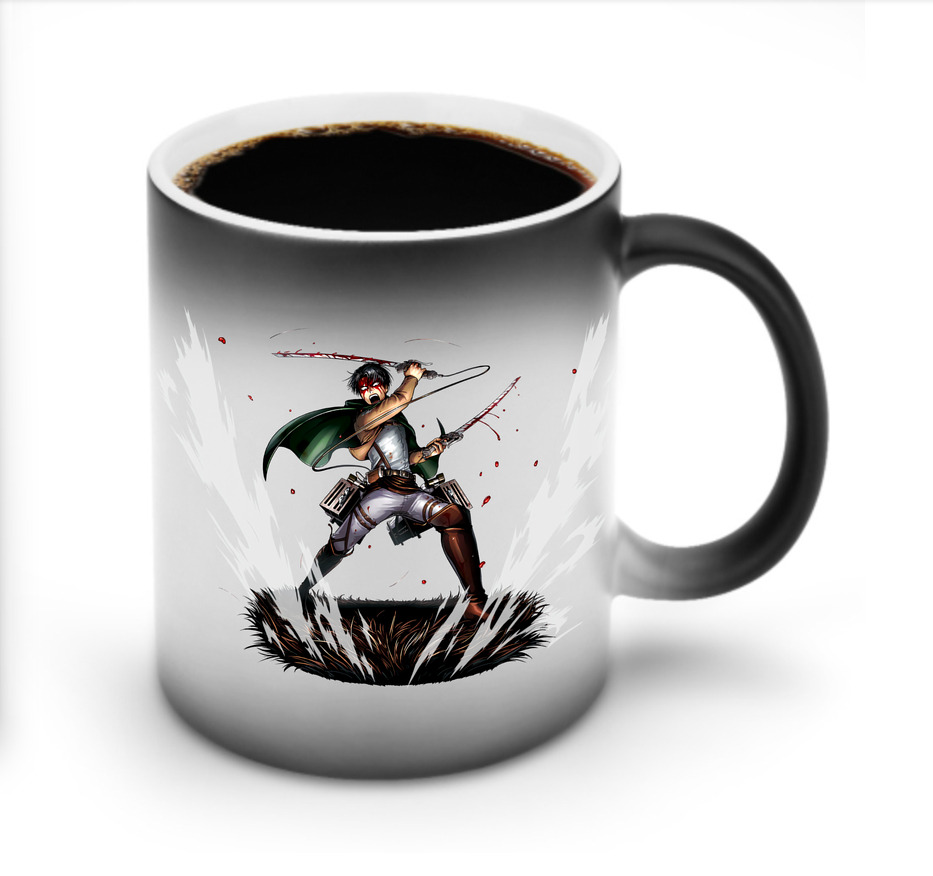 （画像用） 進撃の巨人 リヴァイ·アッカーマン Attack on Titan Levi Ackerman 温度変色マグカップ