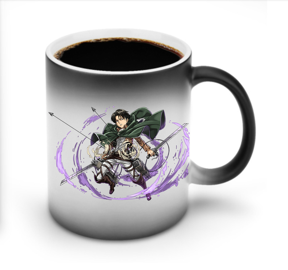 （画像用） 進撃の巨人 リヴァイ·アッカーマン Attack on Titan Levi Ackerman 温度変色マグカップ